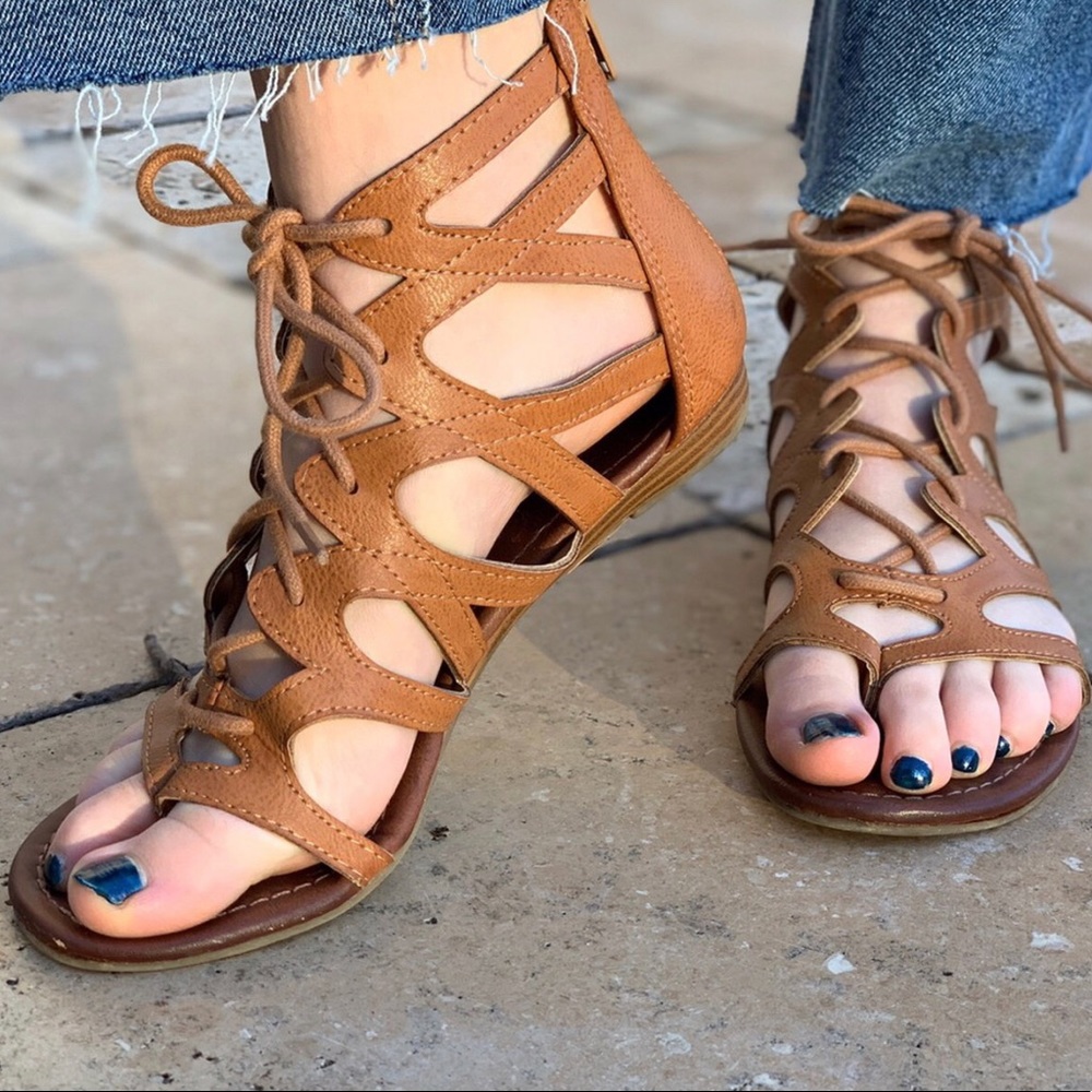 brown gladiator sandals from francesca’s